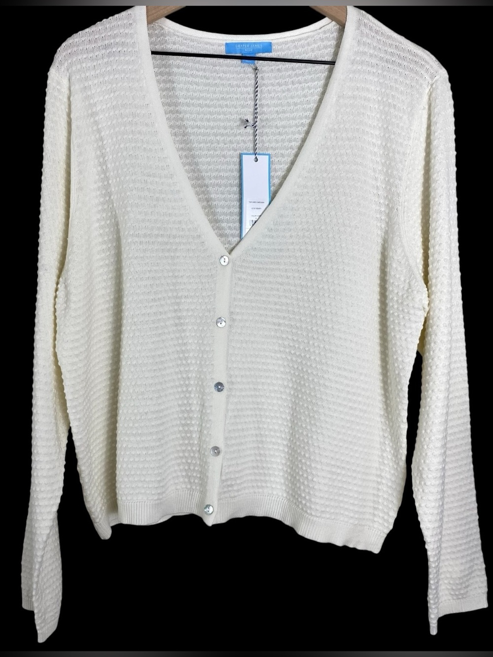 Draper James RSVP Womens Textured Cardigan Size XL Ivory Coastal Feminine